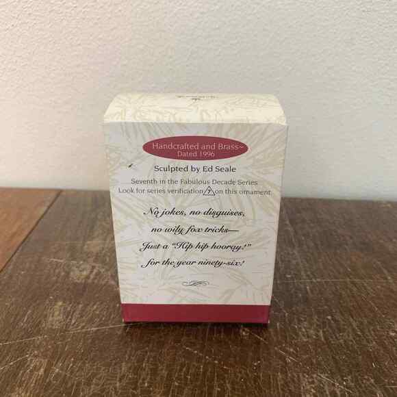 Hallmark Fabulous Decade Brass 1996 Fox handcrafted Keepsake Ornament New - Picture 2 of 4